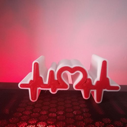 heart beats heartbeat lovers saint valentin 3D print model - Mito3D
