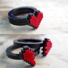 coração de 8 bits jóias 3d print model - Mito3D