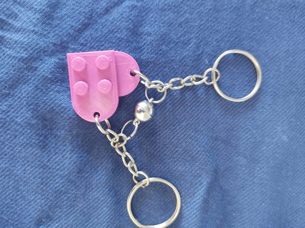heart block keychain pendant lego hoops valentine's day love 3d print model - Mito3D