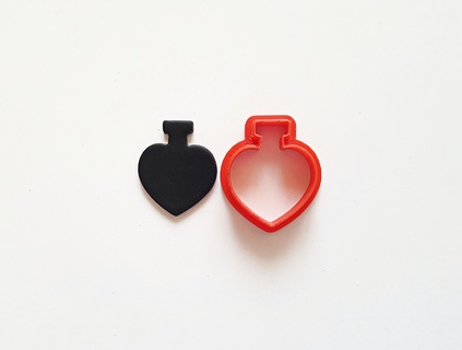 heart bottle clay cutter set Jewelry stud mini small basic shape love organic pendant potion 3d print model - Mito3D