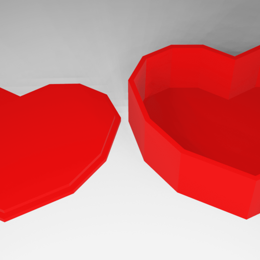 heart box toy low poly 3D print model - Mito3D