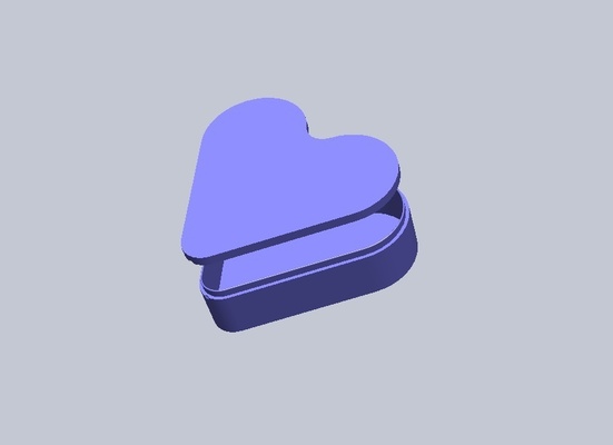 heart box jewelry gift woman ring lid 3d print model - Mito3D
