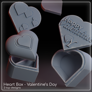 corazón caja san valentin día hogar casa superior amor Pareja anillo presente asombroso frio 3d print model - Mito3D
