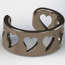 bracciale con cuore gioielli braccialetto 3d print model - Mito3D