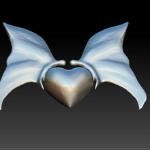 corazón de mariposa colgante la joyería impresión collar 3d print model - Mito3D