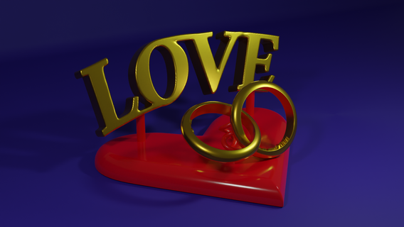 heart cake love ring marriage 3d print model - Mito3D