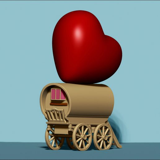 heart cart 3D print model - Mito3D
