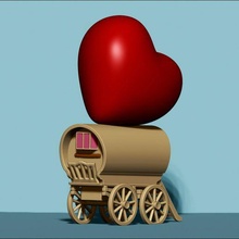 heart cart 3d print model - Mito3D