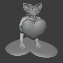 cuore gatto scoiattolo arte San Valentino giorno carina strano 3d print model - Mito3D