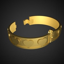 cuore collana a girocollo gioielli Stampa 3d i cuori il design braccialetto 3d print model - Mito3D