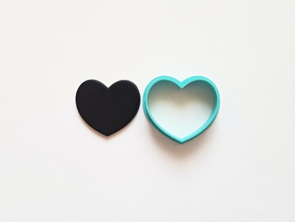 heart clay cutter set 2 Jewelry stud mini small basic shape love organic pendant puffy 3d print model - Mito3D