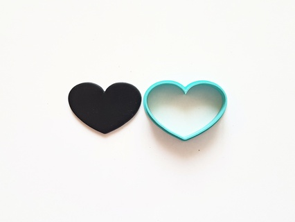 heart clay cutter set 3 Jewelry stud mini small basic shape love organic pendant wide 3d print model - Mito3D