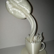 heart coffee various mug splash floating good love bean cup 3d print model - Mito3D