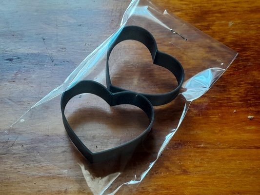 heart cookie cutter clay valentines love bake 3d print model - Mito3D