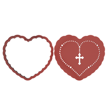 heart cookie cutter debosser valentine love valentine's day celebration happy cross jesus christian necklace 3d print model - Mito3D