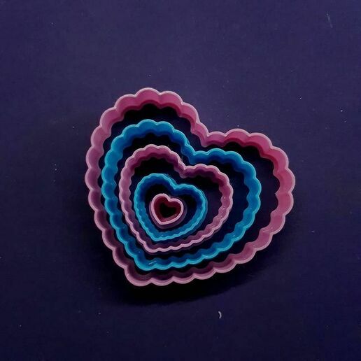 heart cookie cutter set cuter 3D print model - Mito3D