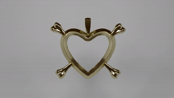 coração cruzado ossos pingente amuleto gótico senhor argolas colar cavaleiro vodu 3d print model - Mito3D