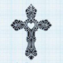 kalp çapraz sanat aşk dekor Mesih kilise katoliklik sembol 3d print model - Mito3D