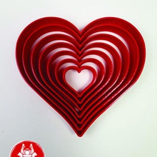 kalp kesici ayarlayın ev fondan clay kil çerez hobi aşk valentine Sevgililer Günü gurme 3d print model - Mito3D