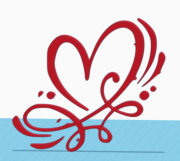 cuore design amore cuori arte deco presente San Valentino san 3d print model - Mito3D