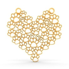 heart dog footprint pendant jewelry keychain love valentine 3d print model - Mito3D
