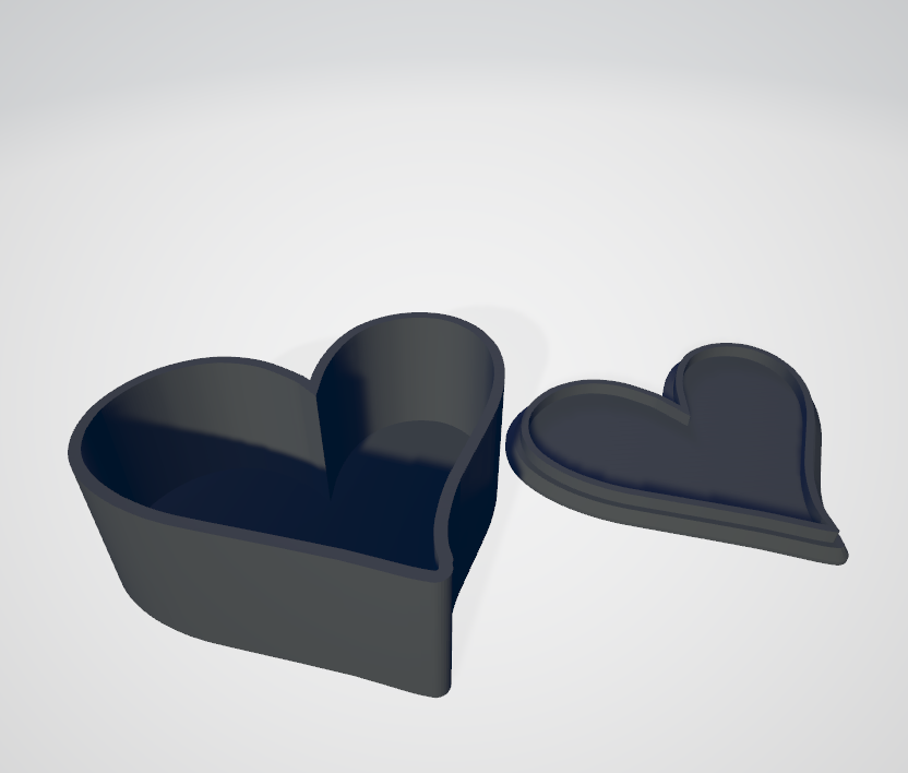 cœur griffonnage boîte impression endroit Valentin journée l'amour foyer 3D print model - Mito3D