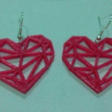 heart earrings 3d print model - Mito3D