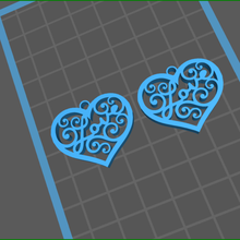 heart earrings gift 3d print model - Mito3D