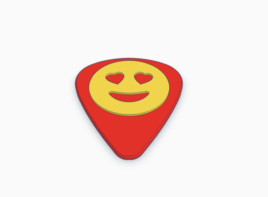 heart emoji guitar pick bass electric acoustic instrument music rock classical pickcard band group collection card 3d print model - Mito3D
