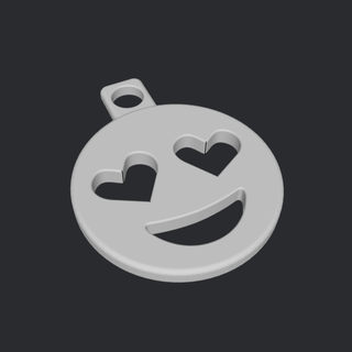 heart eyes emoji keychain 3d print model - Mito3D