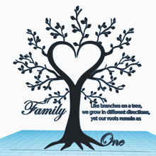 corazón familia árbol inspirador amor regalo vida 3d print model - Mito3D