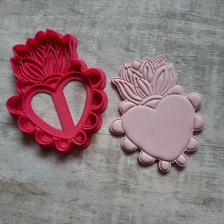 heart fire mandala clay polimerclay cutters ceramics bijouterie 3d print model - Mito3D