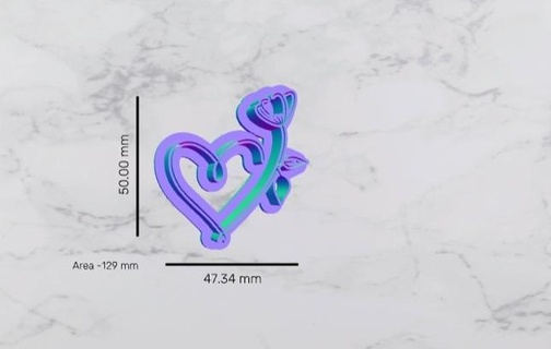 cuore fiore goffratrice polimero argilla biscotto taglierina 3d print model - Mito3D