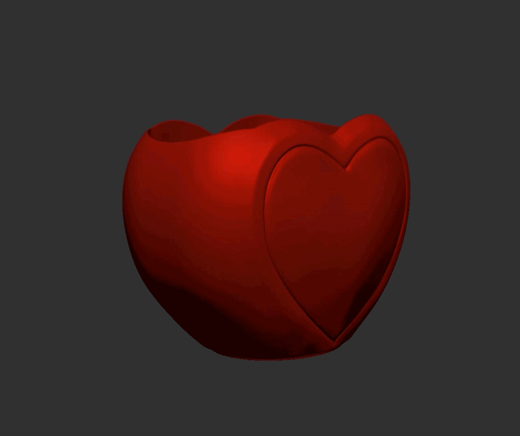 cuore vaso fiori pentola giardino 3D print model - Mito3D