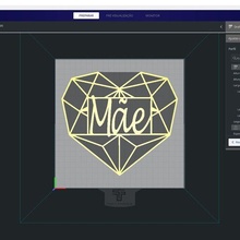 Herz geometrisch Mama Kunst Quadro mae amor 3d print model - Mito3D
