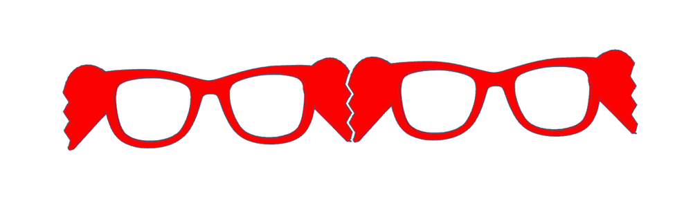 heart glasses 3d print model - Mito3D