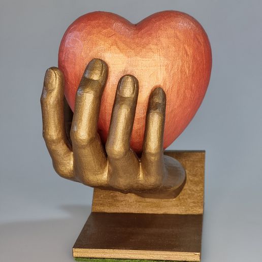 coração mão mensagem 3D print model - Mito3D