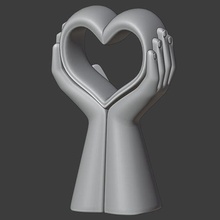 heart hands art 3d print model - Mito3D