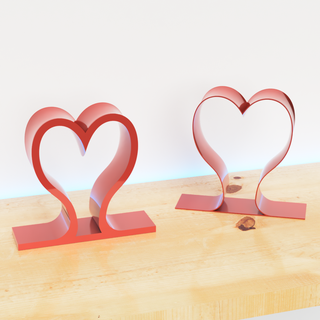heart headphone stand gaming art deco desk shelf 3d print model - Mito3D