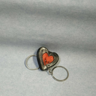 kalp kalp anahtar Zincir Sanat anahtar Zincir kalp Aşk kırmızı siyah ortak çift ikizler 3d print model - Mito3D