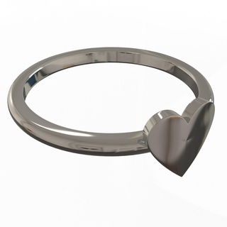 coração jóias anel 015 cromada Casamento banda dedo argolas ouro realista joalheria jóia Tesouro 3d print model - Mito3D