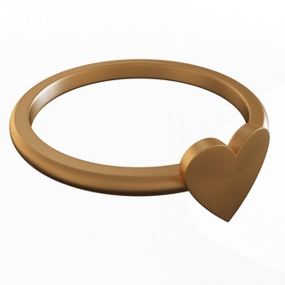 corazón joyería anillo 015 oro Boda banda dedo anillos realista joya tesoro 3d print model - Mito3D