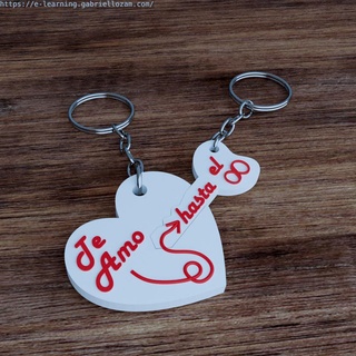 cœur clé Saint Valentin journée l'amour porte clés couple 3d print model - Mito3D