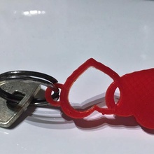 cuore, catena chiave gadget keychain regalo cuore portachiavi 3d print model - Mito3D