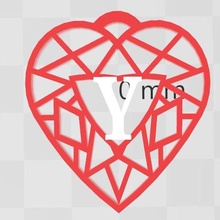 cuore chiave Catene iniziali gadget anelli cuori collane San Valentino giorno 3d print model - Mito3D