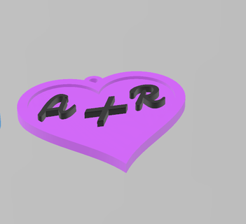 heart key ring letter + r Jewelry saint valentine's day keys gadget games play bricoloup 3d 3d print model - Mito3D