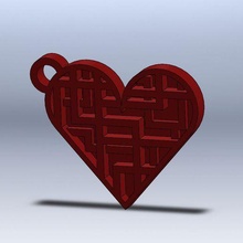 cœur porte clés bijoux 3d art artistique chaîne clé puzzle Valentin 3d print model - Mito3D