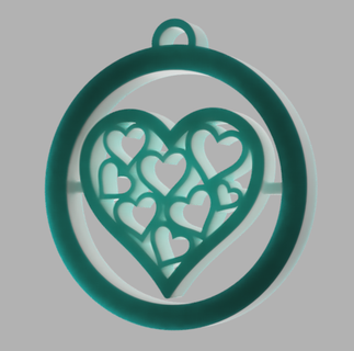 heart keychain gift print-in-place 3d print model - Mito3D