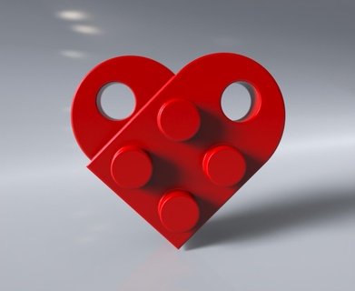 corazón llavero amor 3d print model - Mito3D