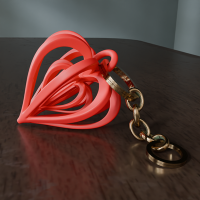 cœur porte clés bijou cerceaux ornement 3d print model - Mito3D